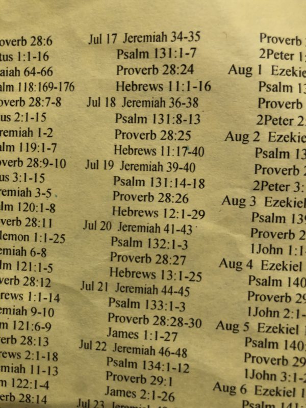 Reading the Bible in an Ecclesiastical Year